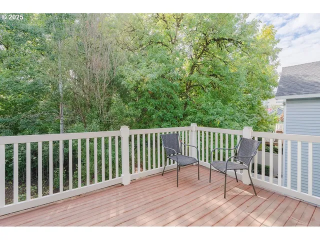 a view of a wooden deck