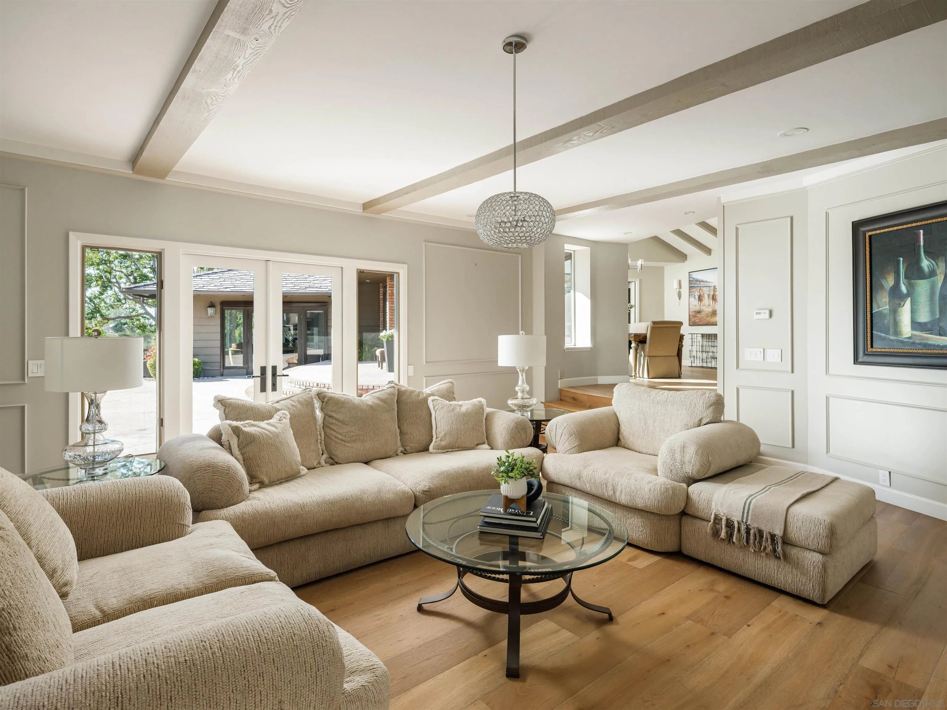 17136 El Mirador Rancho Santa Fe, CA 92067 - Photo 19 of 58 a living room with furniture and a ceiling fan