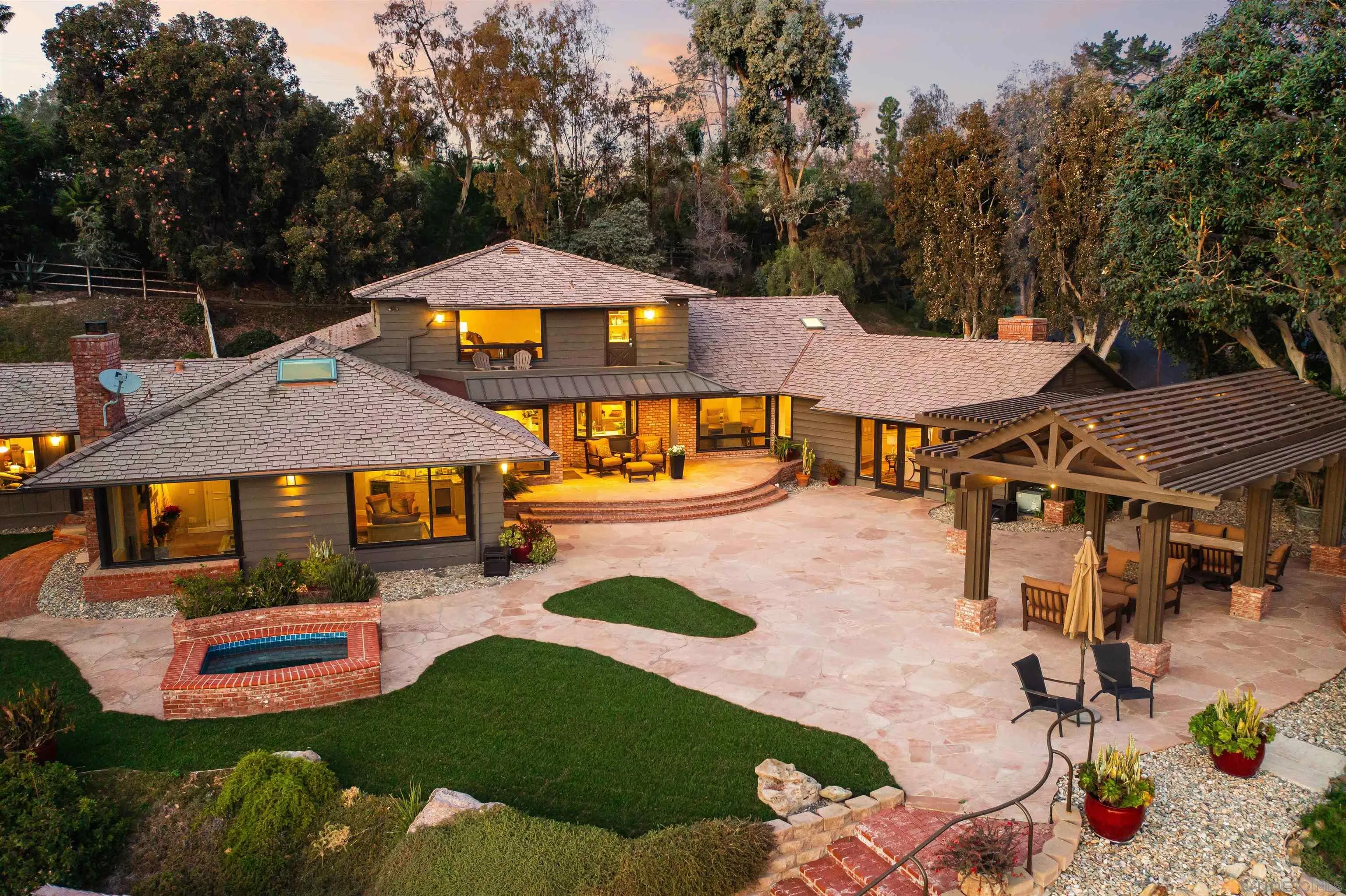 17136 El Mirador Rancho Santa Fe, CA 92067 - Photo 2 of 58 an aerial view of a house with swimming pool and porch