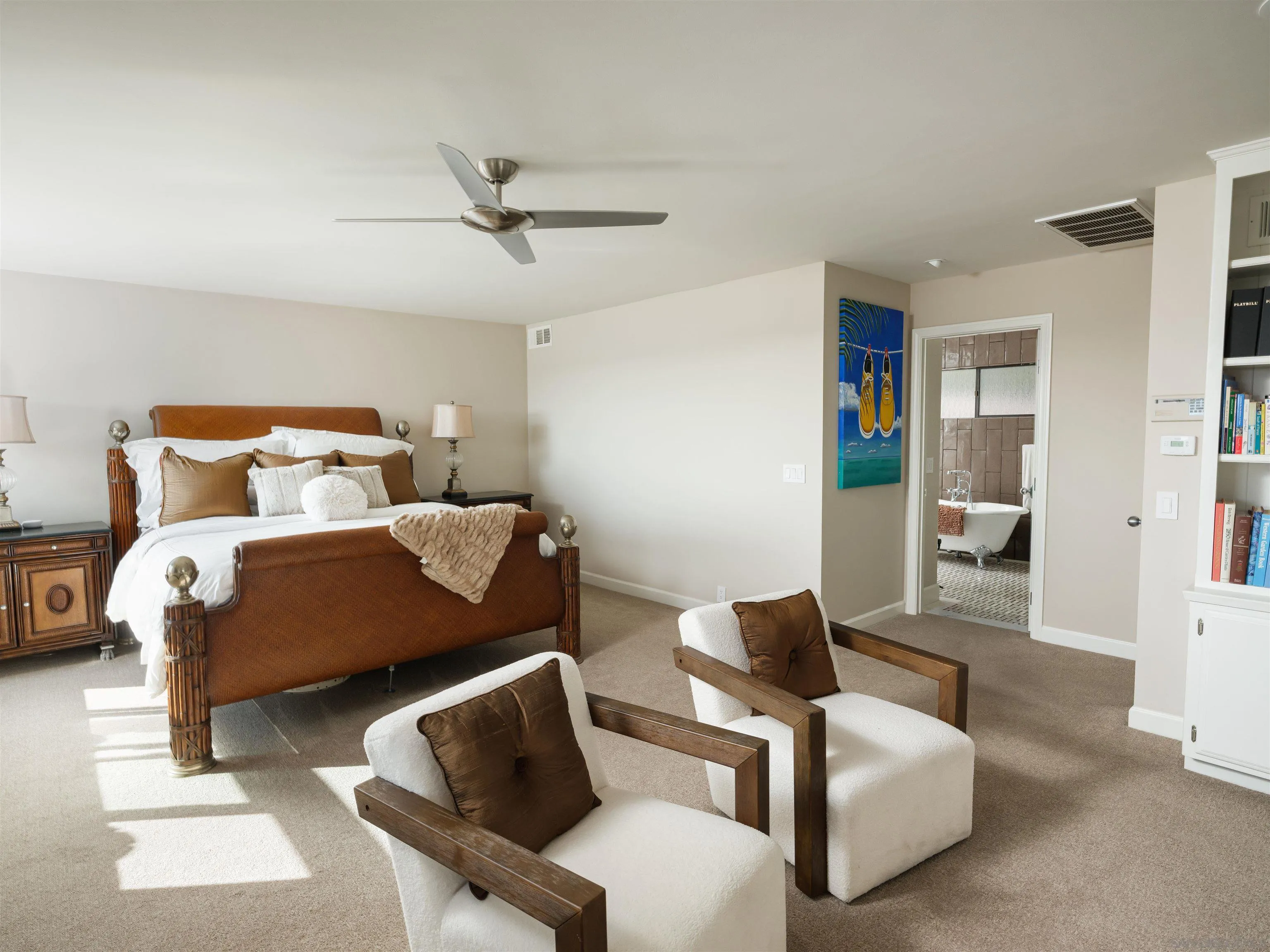 17136 El Mirador Rancho Santa Fe, CA 92067 - Photo 38 of 58 a bedroom with a bed and wooden floor
