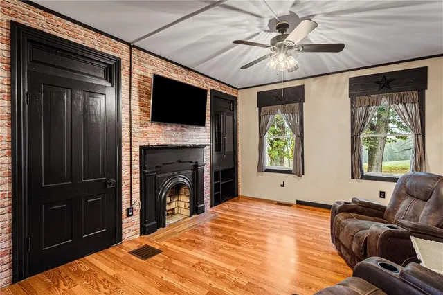 a living room with furniture