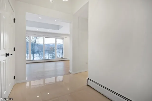 an empty room with a window