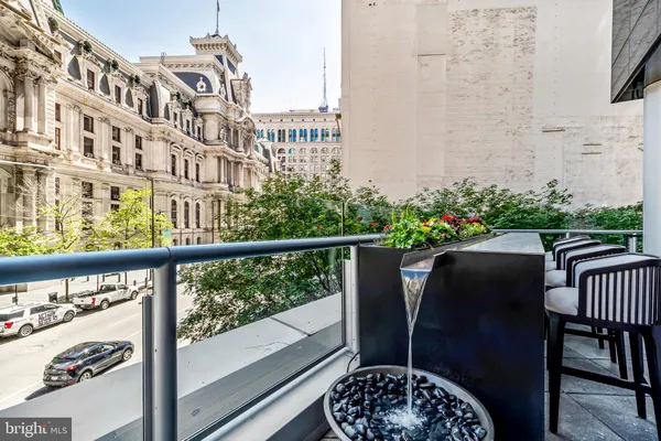a view of a balcony