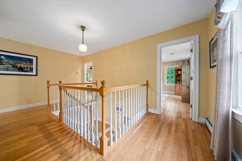 155 Pine Street Medfield, MA 02052 - Photo 27 of 40 a view of a hallway view with wooden floor and staircase