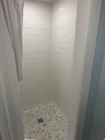a bathroom with a shower