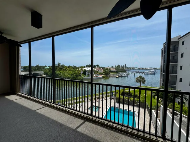 a view of city from a balcony