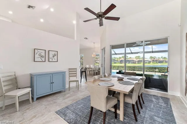 a view of a dining room and livingroom
