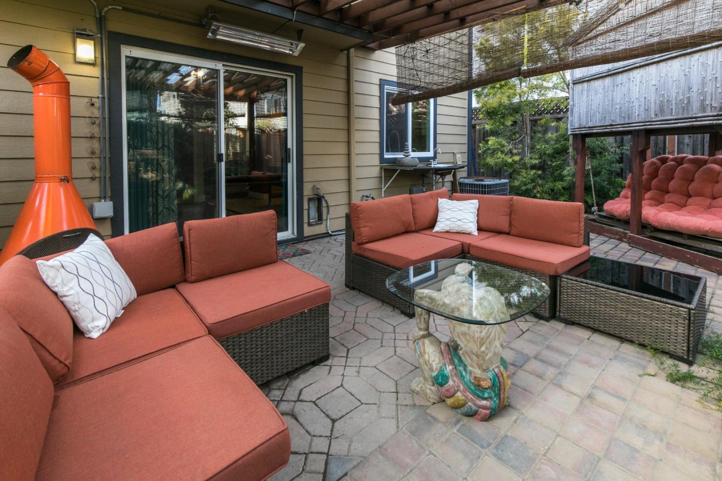 708 Coast Range Drive Scotts Valley, CA 95066 - Photo 30 of 37 a outdoor living space with patio furniture and a fireplace