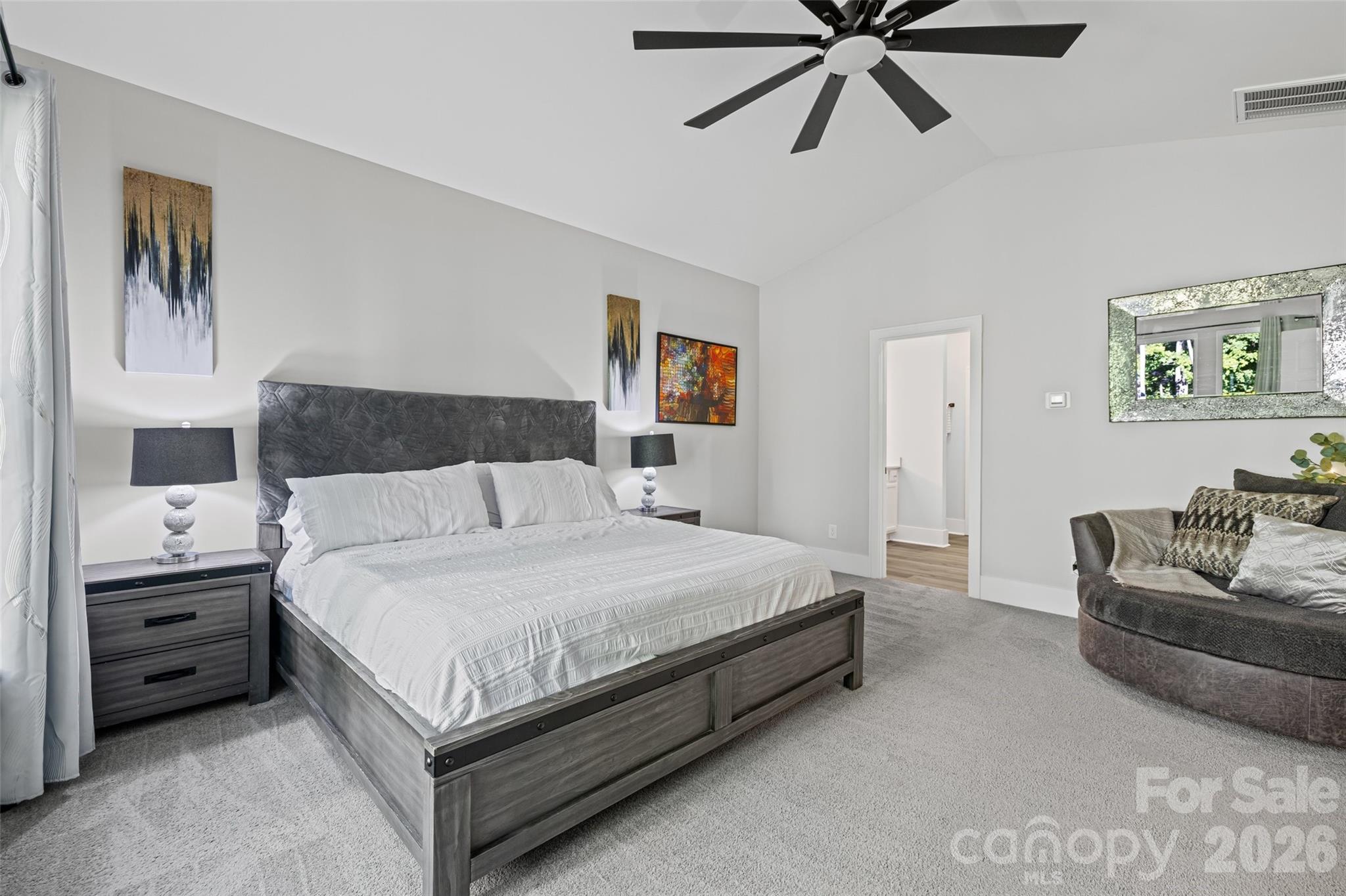 319 Inland Cove Court Clover, SC 29710 - Photo 20 of 47 a bedroom with a bed and ceiling fan