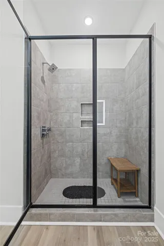 a bathroom with a shower