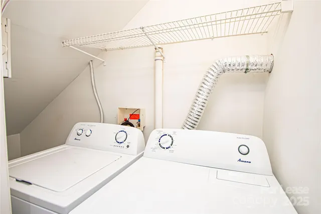 a utility room with a washer and dryer