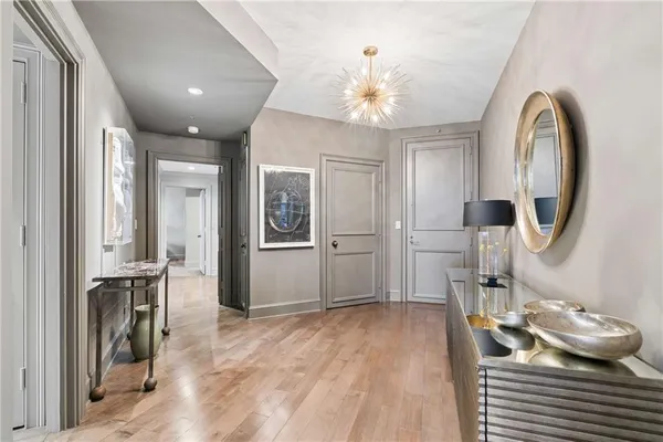 a very nice looking room with a large mirror