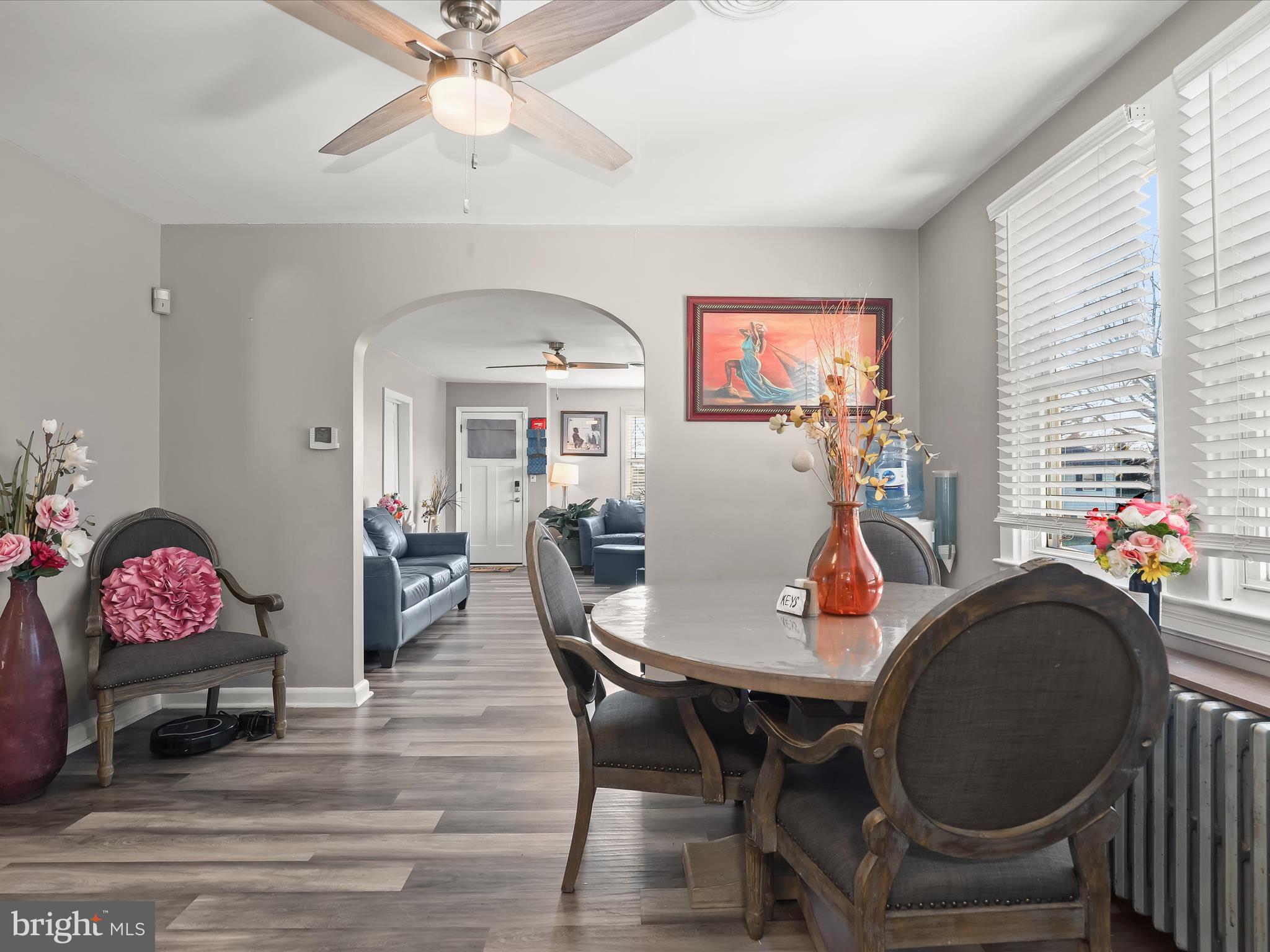 Dining area with updated flooring