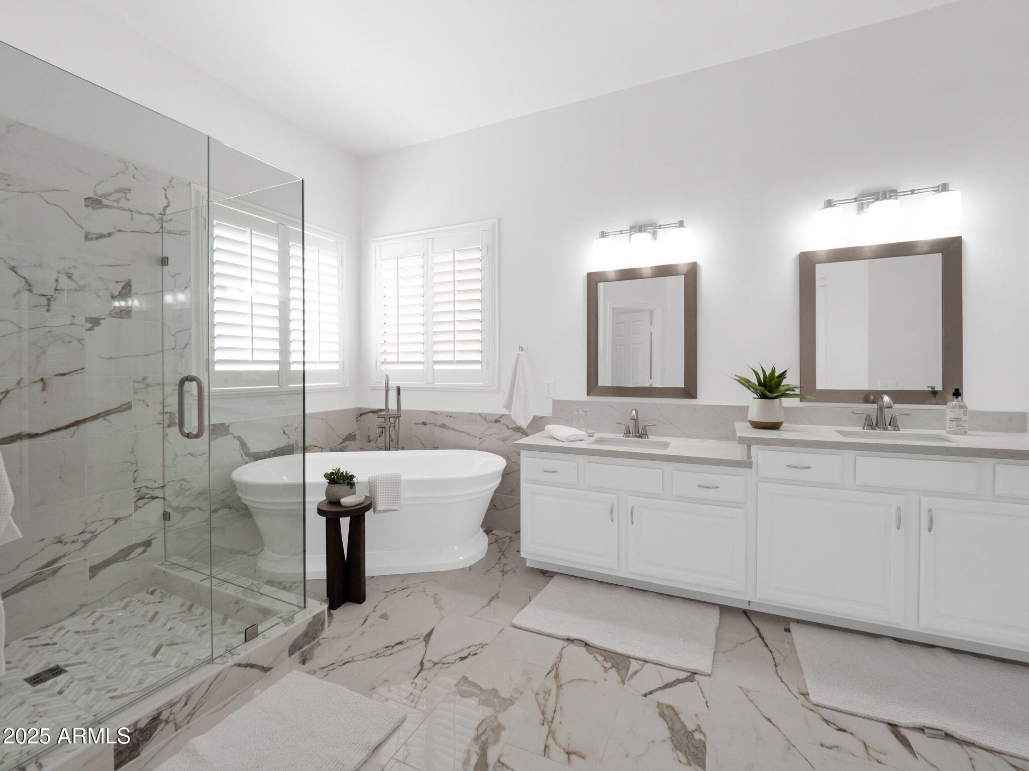 28 East Joseph Way Gilbert, AZ 85295 - Photo 25 of 54 a bathroom with a granite countertop sink mirror bathtub and next to a window