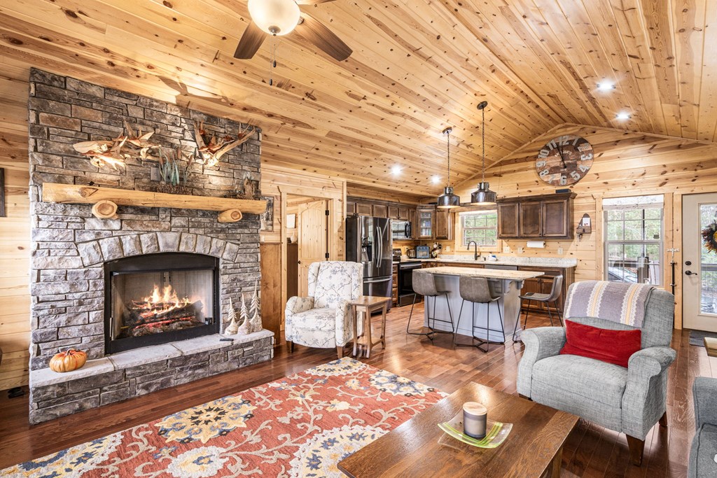 482 Tsalagi Trail Murphy, NC 28906 - Photo 9 of 44 a living room with furniture and a fireplace