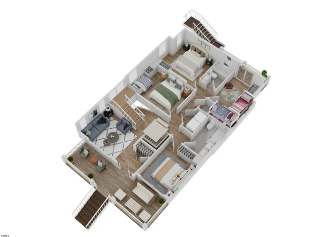 an aerial view of a house