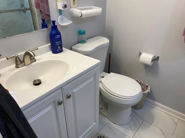 a bathroom with a sink and a toilet
