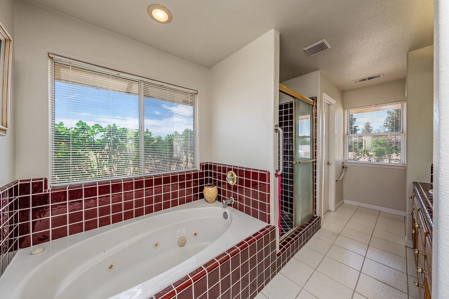 16601 La Canada Road Madera, CA 93636 - Photo 23 of 40 a bathroom with a bathtub and a shower