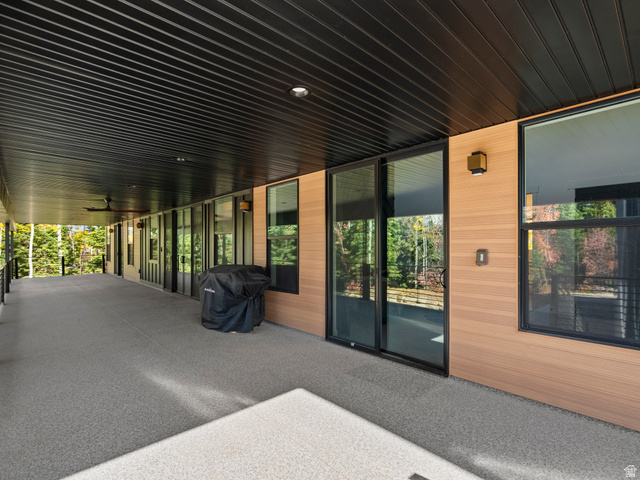 1000 West Upper Cove Road Park City, UT 84098 - Photo 58 of 63 View of deck featuring a grill and ceiling fan