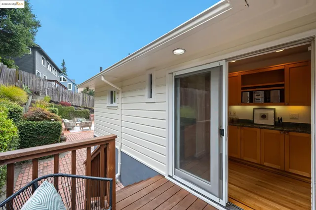 a potted plant sitting in front of a glass door