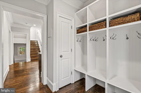 a bedroom with a bed and a closet