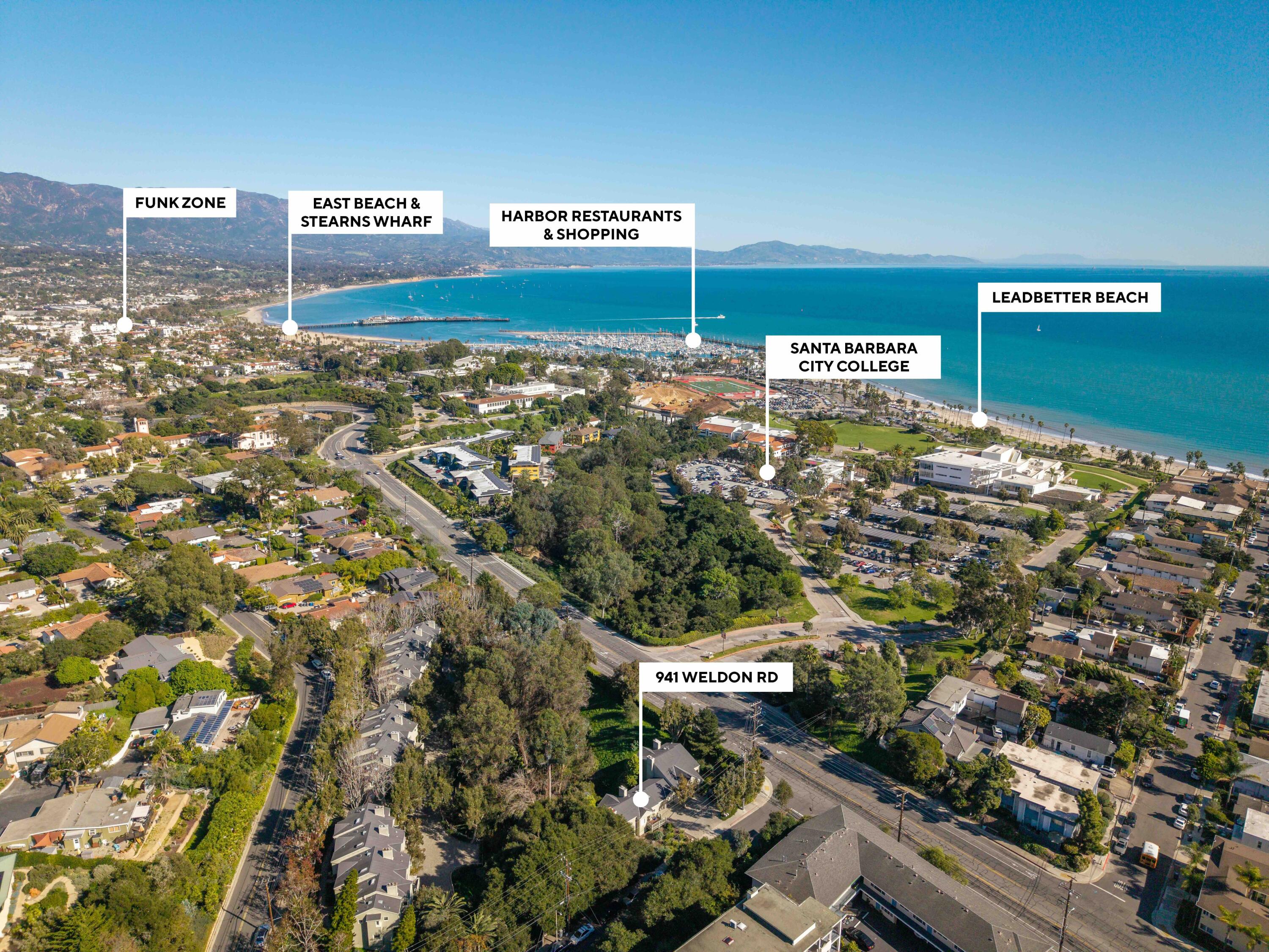 941 Weldon Road Santa Barbara, CA 93109 - Photo 11 of 43 Aerial south east marker-941 Weldon Rd