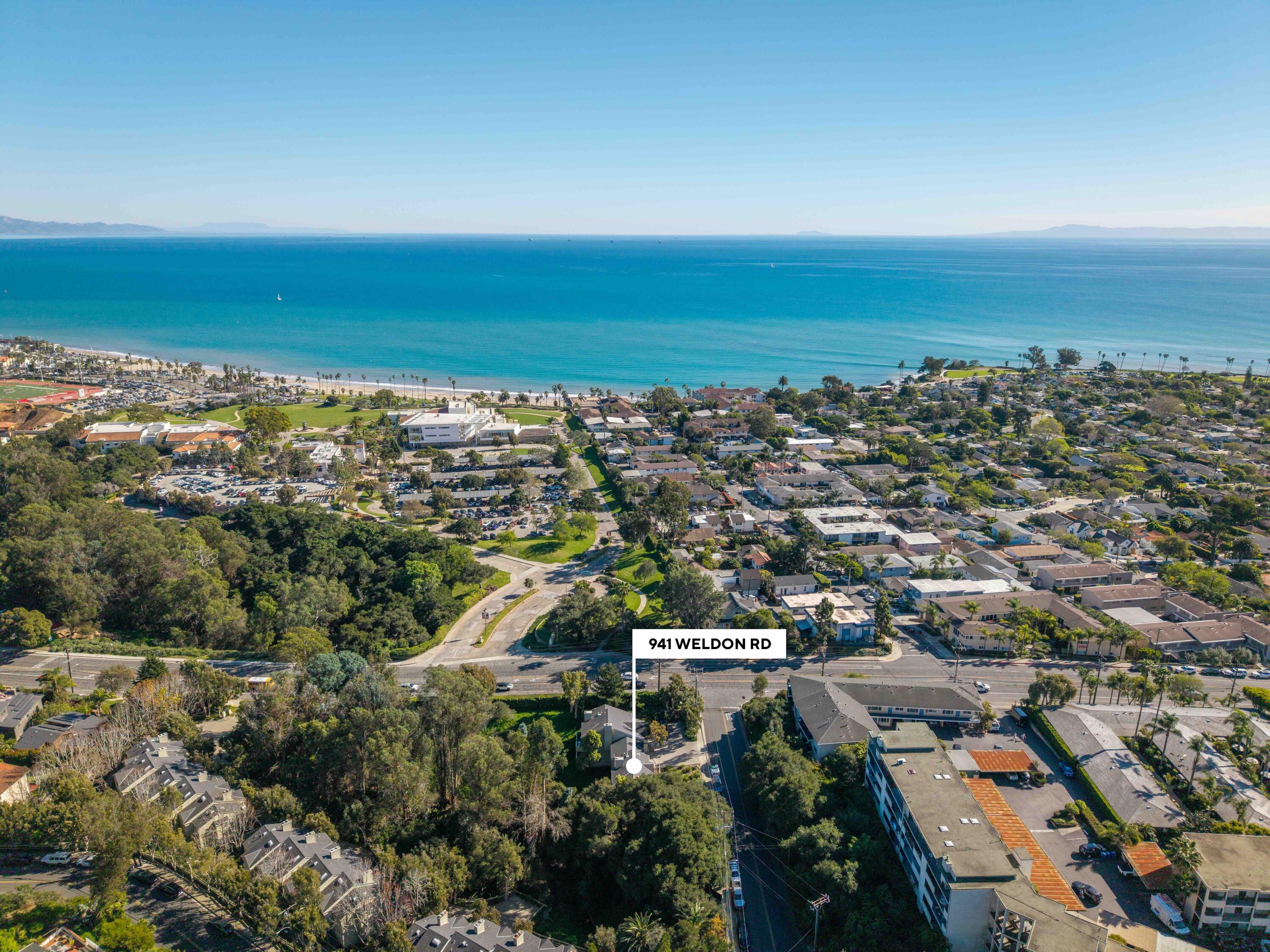 941 Weldon Road Santa Barbara, CA 93109 - Photo 10 of 43 Aerial south marker - 941 Weldon Rd.