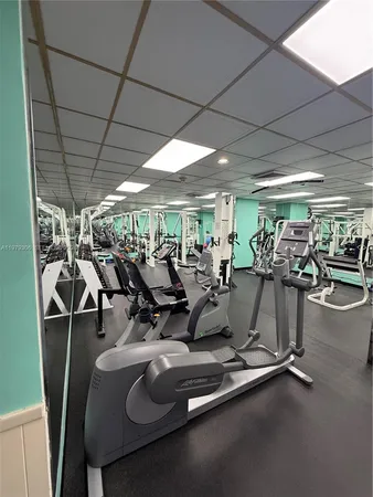 a room with gym equipment