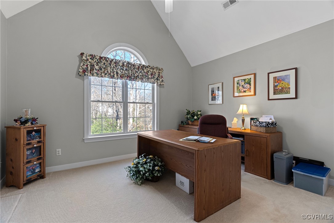 9134 Stephens Manor Drive Mechanicsville, VA 23116 - Photo 30 of 44 Office area with light colored carpet, a healthy a