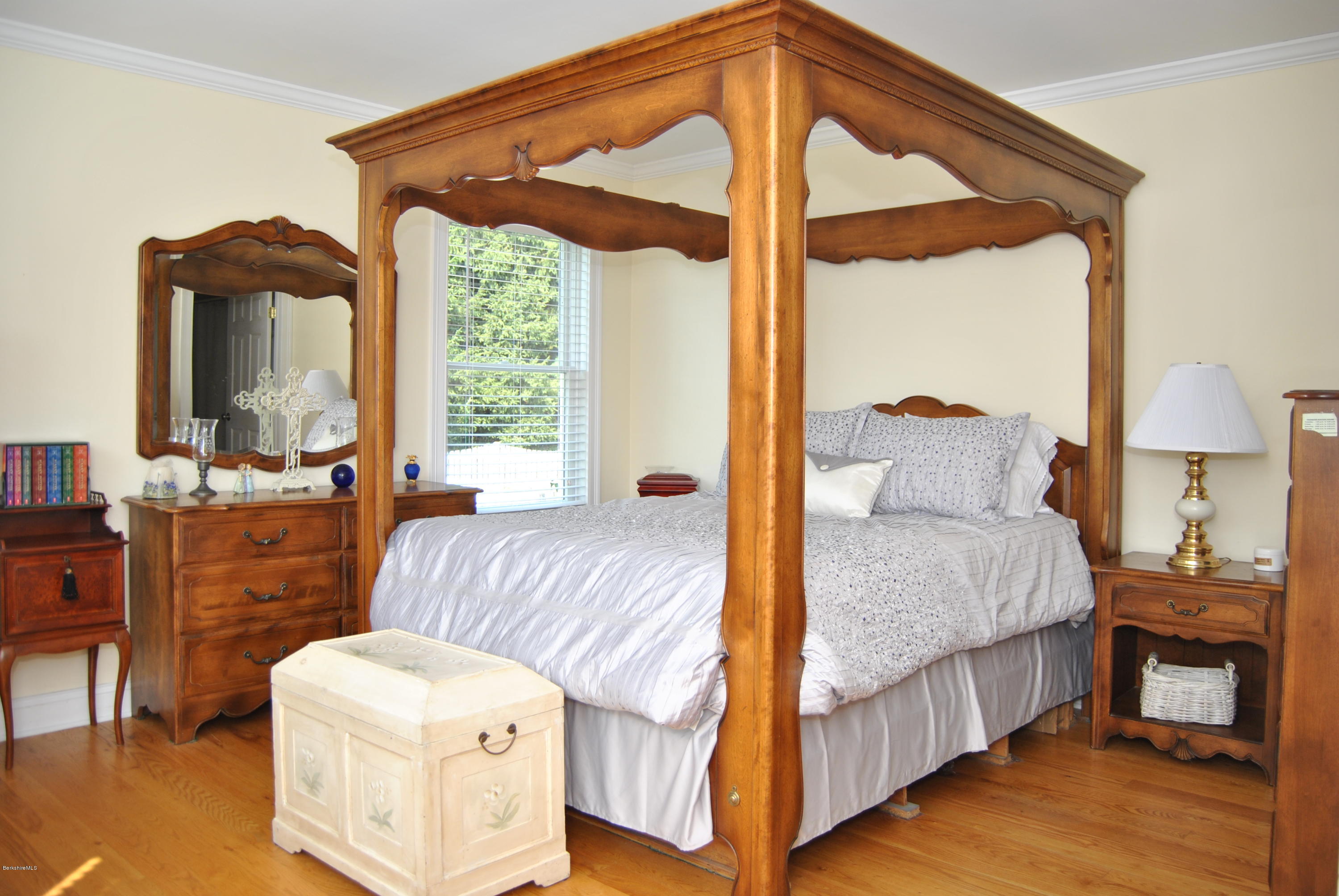 232 Salisbury Road Sheffield, MA 01257 - Photo 9 of 18 a bedroom with a bed and a mirror on the dresser