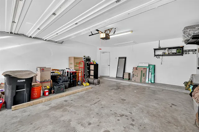 a view of a garage with a garage