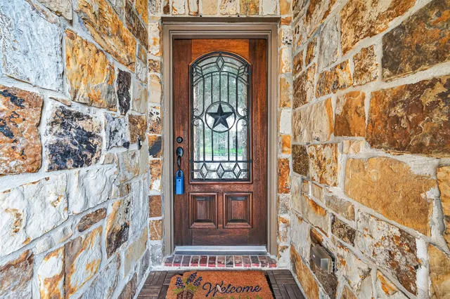 a front view of a house with a window