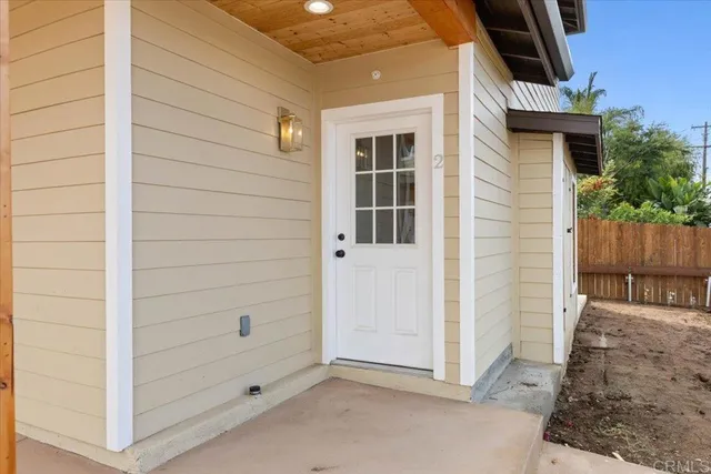 a view of front door and porch