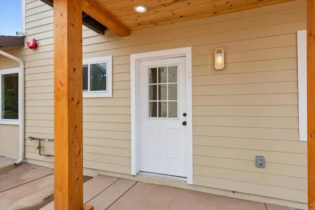 a view of front door of house