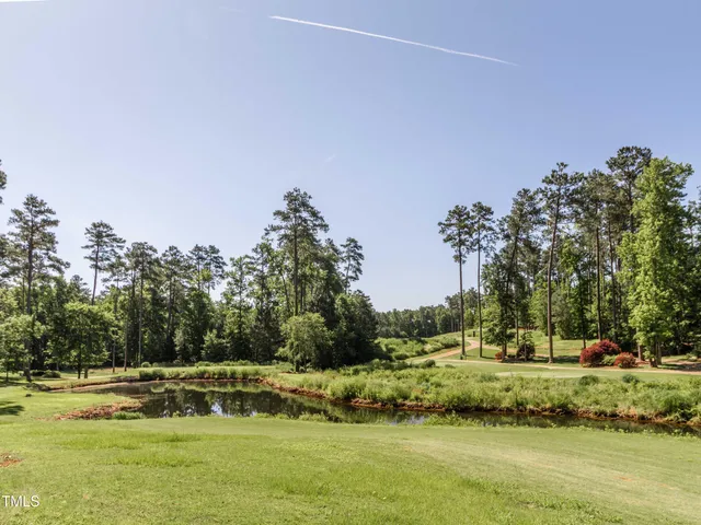 a view of a lake with a city