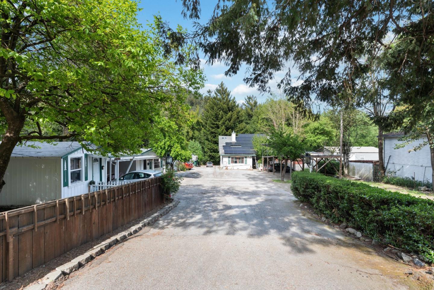 6444 Highway 9 Felton, CA 95018 - Photo 2 of 15 a view of a house with wooden deck and a yard