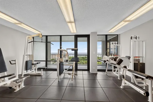 a view of a water with a building