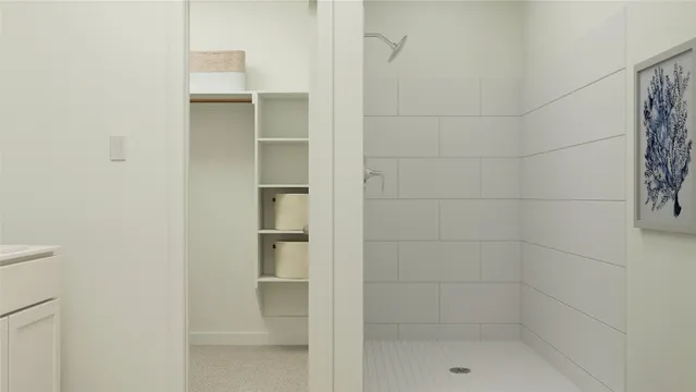 a bathroom with a sink and mirror
