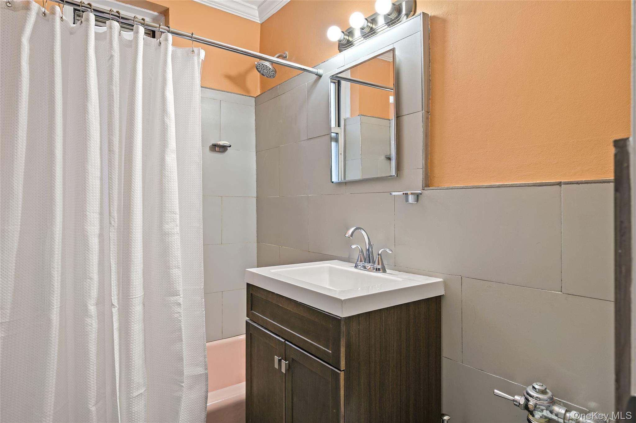 365 Bronx River Road, Unit 7C Yonkers, NY 10704 - Photo 12 of 13 a bathroom with a sink and mirror