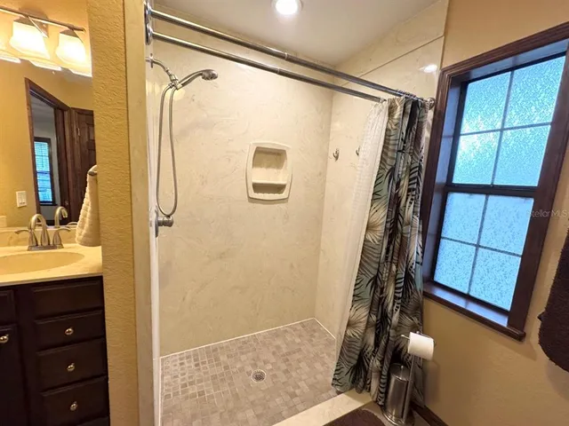 a view of a room with racks on the wall