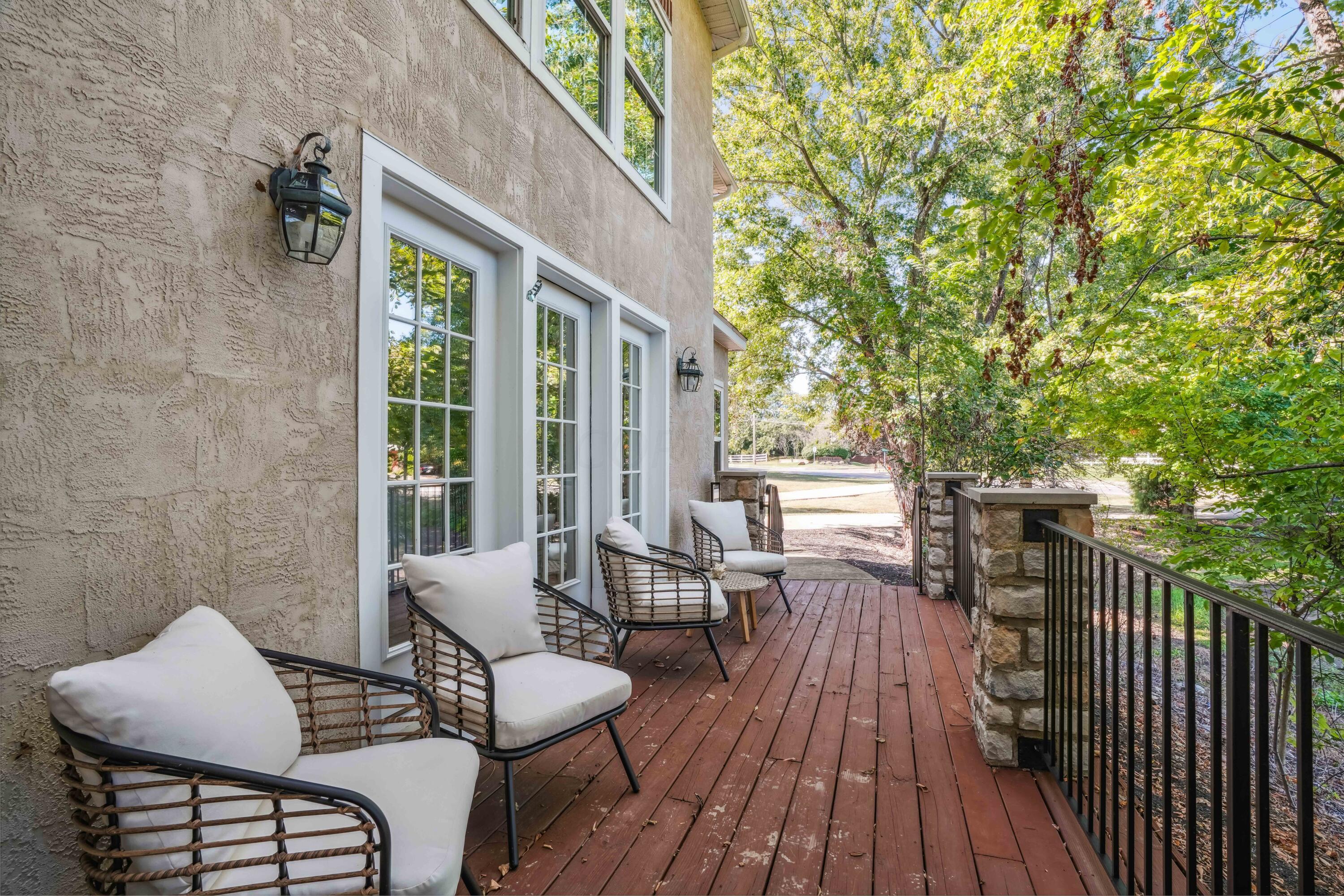 10403 Liberty Road Powell, OH 43065 - Photo 62 of 76 Front Deck, perfect for relaxing with views of the trees and pond!