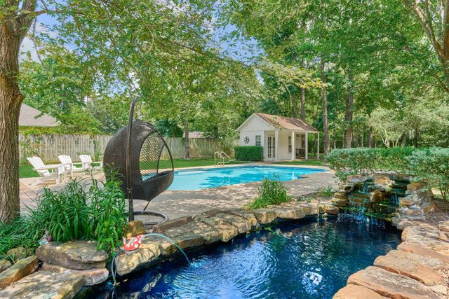 a view of a park with slide