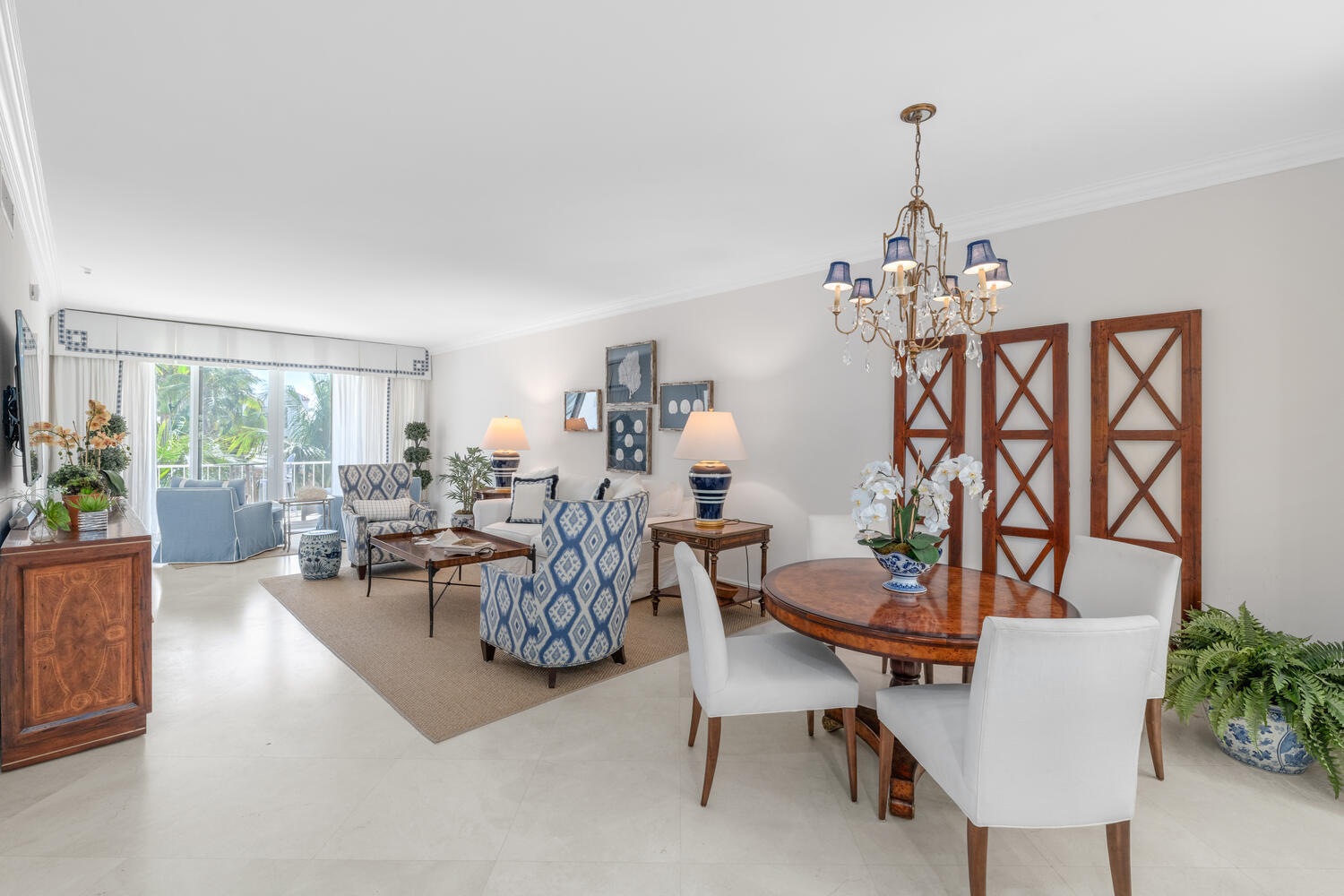 127 Peruvian Avenue, Unit 302 Palm Beach, FL 33480 - Photo 18 of 43 a view of a dining room with furniture window and outside view