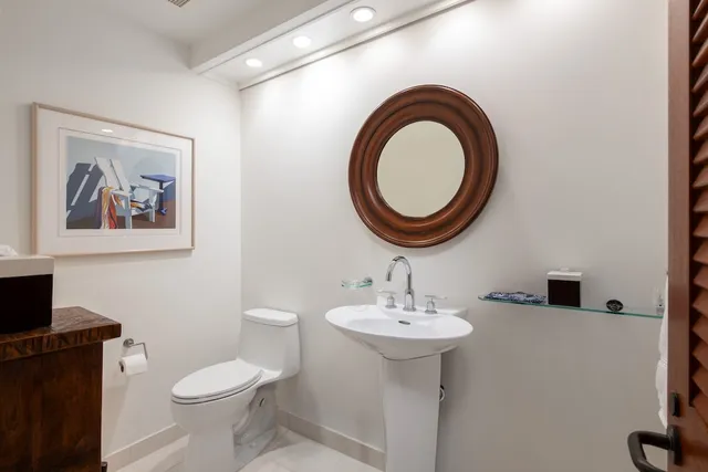 a view of a golf course with a lake