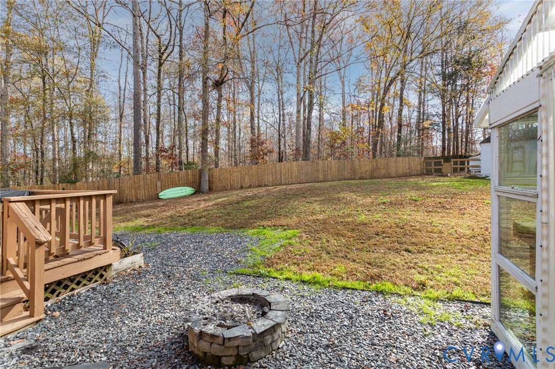 1201 Mt Hermon Road Midlothian, VA 23112 - Photo 42 of 48 Fenced backyard featuring a fire pit and a wooden