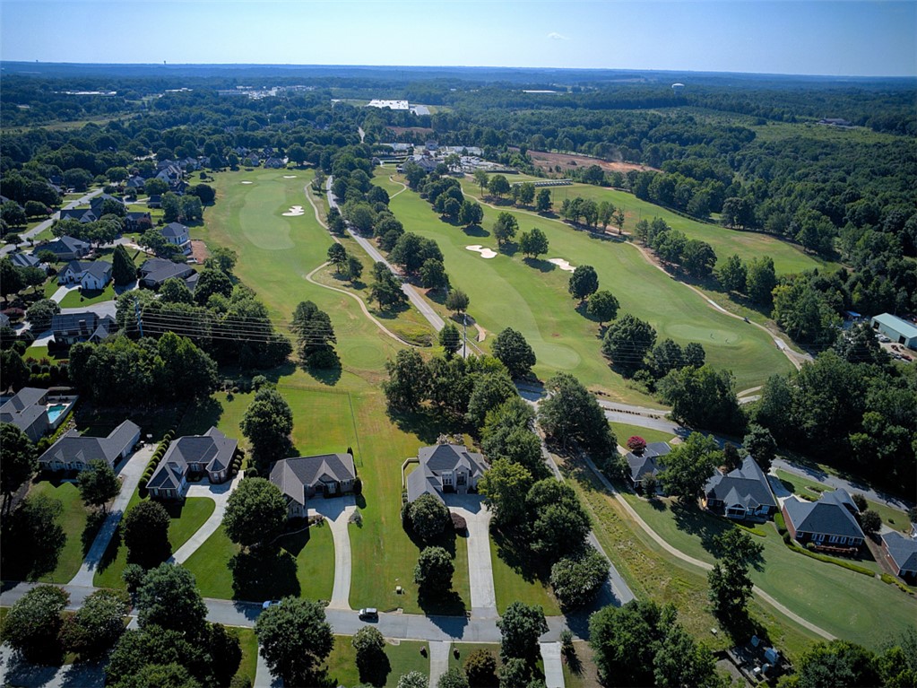 100 Turnberry Road Anderson, SC 29621 - Photo 36 of 41 An aerial perspective reveals verdant fairways and a serene community nestled among mature trees.