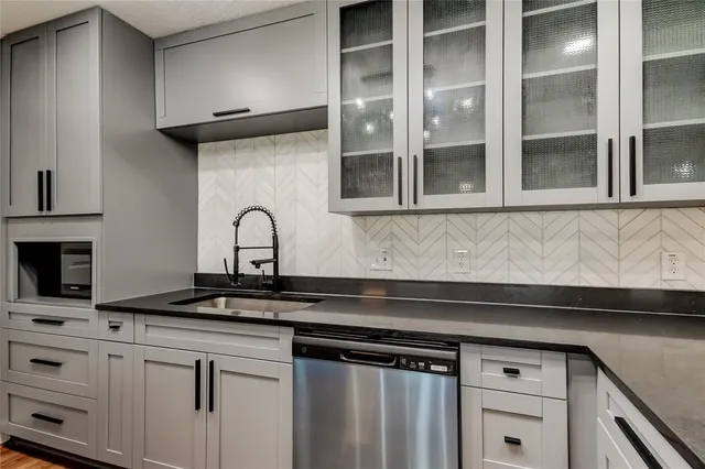 a view of kitchen island with wooden floor