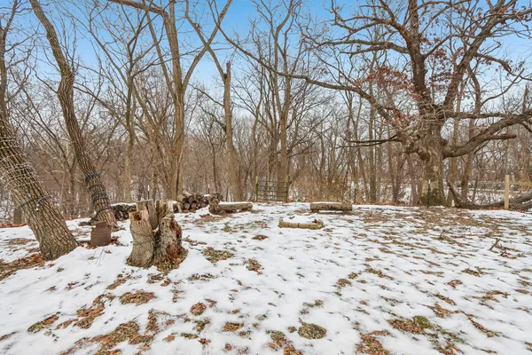 a view of a backyard with snow