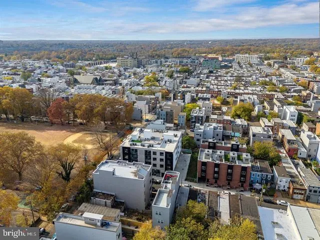 an aerial view of a city