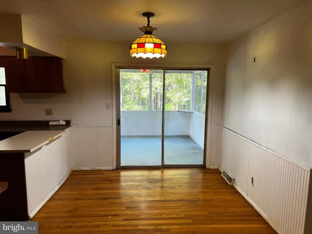a view of a kitchen from a windows